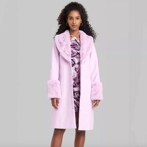 Wild Fable Coat with Faux Fur Collar & Cuffs